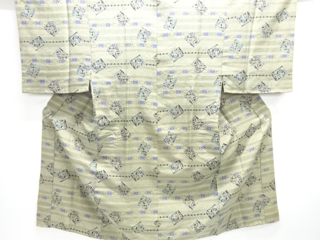 JAPANESE KIMONO / ANTIQUE MENS JUBAN / SILK / FLOWERS & BIRDS